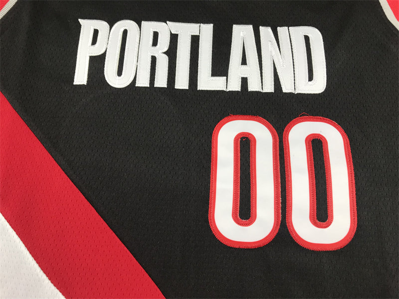 Men's Portland Trail Blazers Scoot Henderson #00 Black 2023 NBA Draft Swingman Jersey1 - Icon Edition