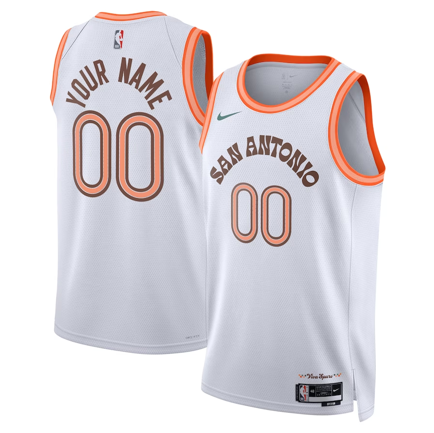 Men's San Antonio Spurs White 2023/24 Custom Swingman Jersey1 - City Edition