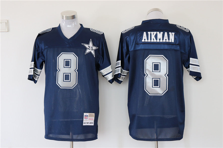 Men's Dallas Cowboys Troy Aikman Mitchell & Ness Navy Legacy Replica Jersey1