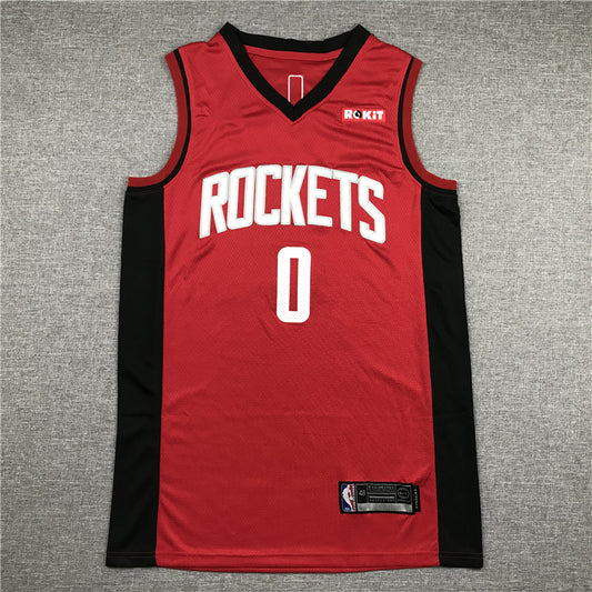 Men's Houston Rockets Russell Westbrook #0 NBA Red Swingman Jersey1