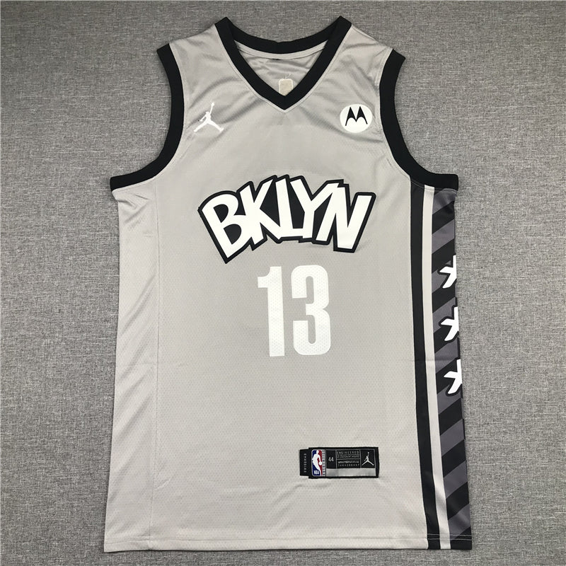 Men's Brooklyn Nets James Harden Charcoal 2020/21 Fast Break Replica Jersey1