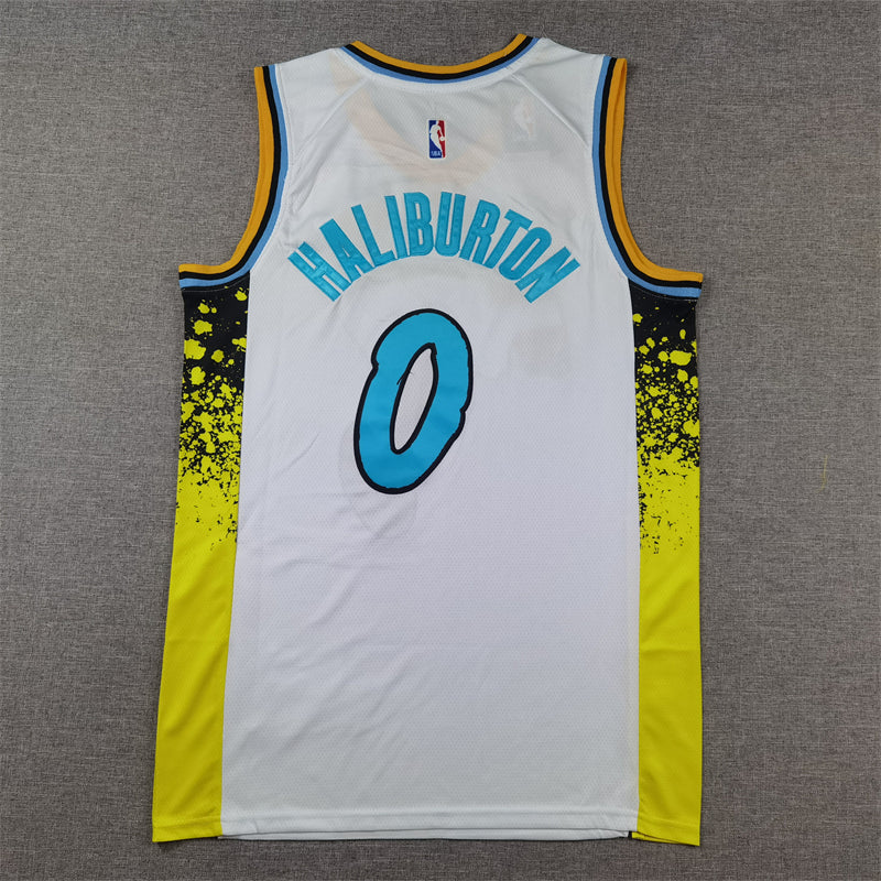 Men's Indiana Pacers Tyrese Haliburton #0 White 2024/25 Swingman Player Jersey1 - City Edition