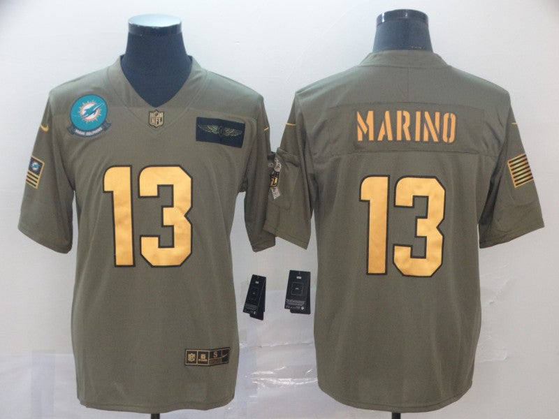 Men's Miami Dolphins Dan Marino #13 Brown Alternate Game Jersey1