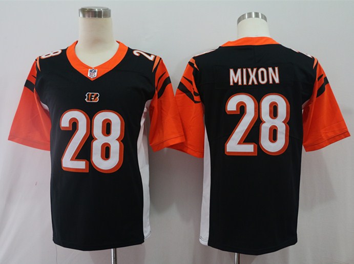 Men's Cincinnati Bengals Joe Mixon #28 Black Game Jersey2