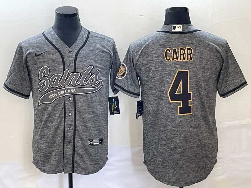 Men's New Orleans Saints Derek Carr #4 Gray Game Jersey1 Joint Edition