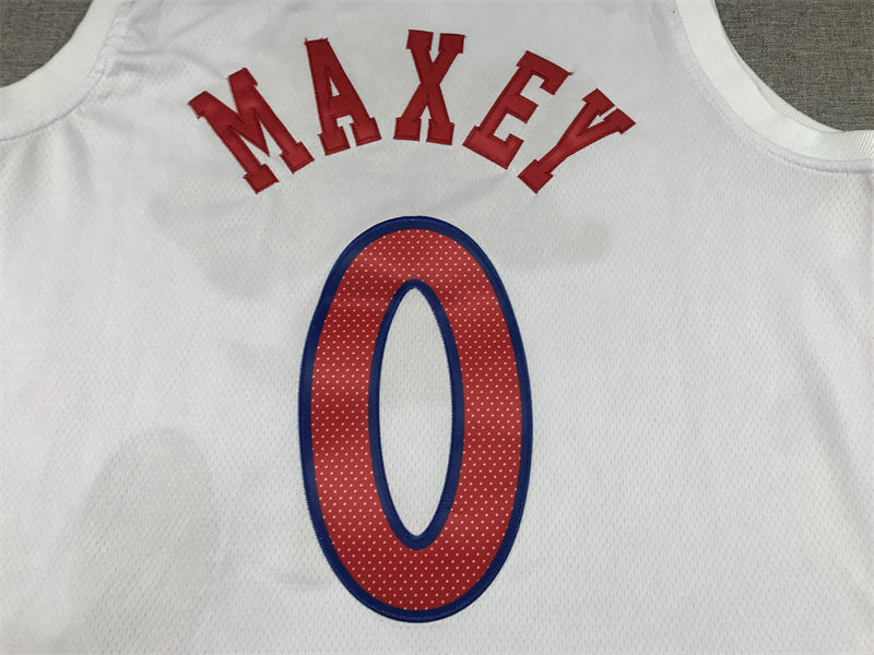 Men's Philadelphia 76ers Tyrese Maxey #0 White 2022/23 Swingman Jersey1 - City Edition