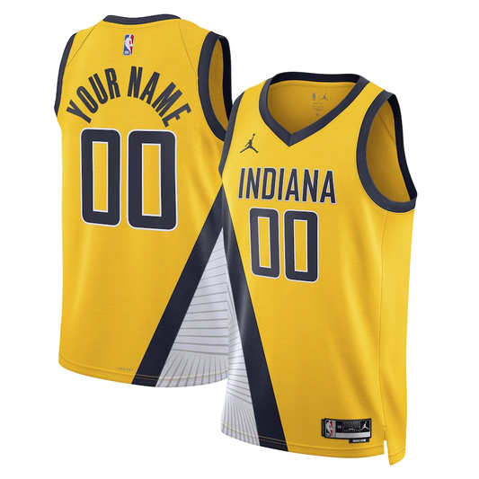 Men's Indiana Pacers Yellow 2022/23 Swingman Custom Jersey1 - Statement Edition
