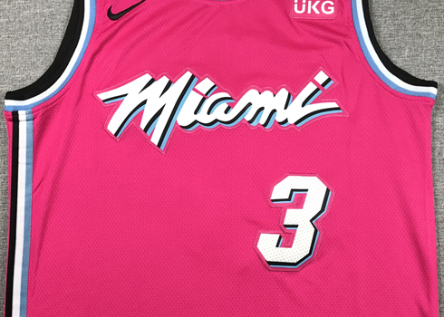 Men's Miami Heat Dwyane Wade #3 Pink Swingman Player Jersey1