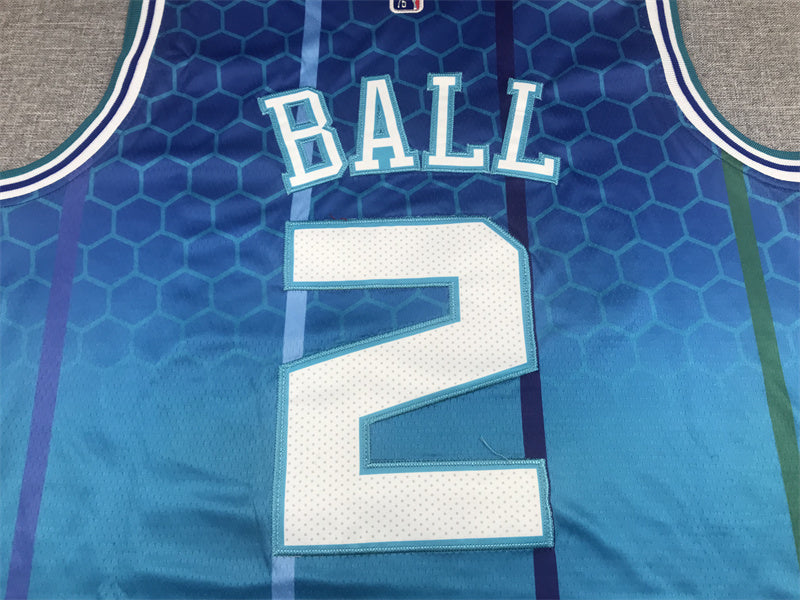 Men's Charlotte Hornets LaMelo Ball Blue Swingman Player jersey1 - City Edition