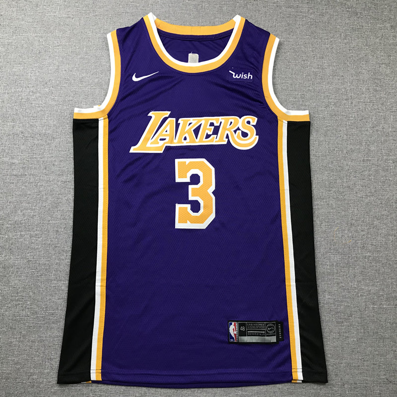 Men's Los Angeles Lakers Anthony Davis Purple #3 Swingman Jersey1