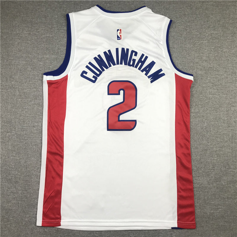 Men's Detroit Pistons Cade Cunningham White 2020/21 Swingman Fashion Jersey1