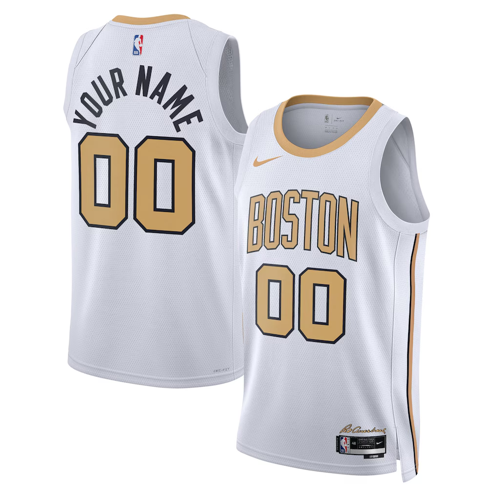 Men's Boston Celtics White 2025/26 City Edition Swingman Custom Jersey