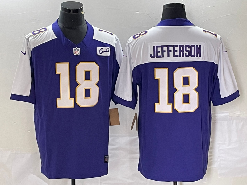 Men's Minnesota Vikings Justin Jefferson #18 Purple Vapor F.U.S.E. Limited Jersey1