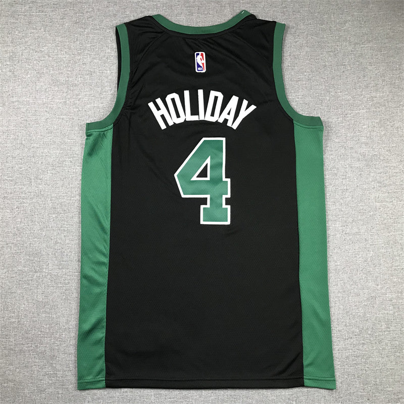 Men's Boston Celtics Jrue Holiday #4 Black Swingman Jersey1 - Statement Edition