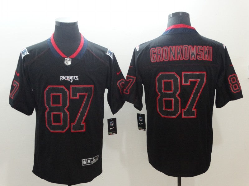 Men's New England Patriots Rob Gronkowski #87 Black Game Player Jersey1