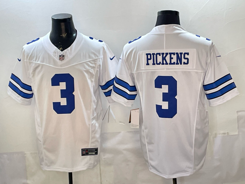 George Pickens #3 Dallas Cowboys White Game Jersey - JerseysFreak