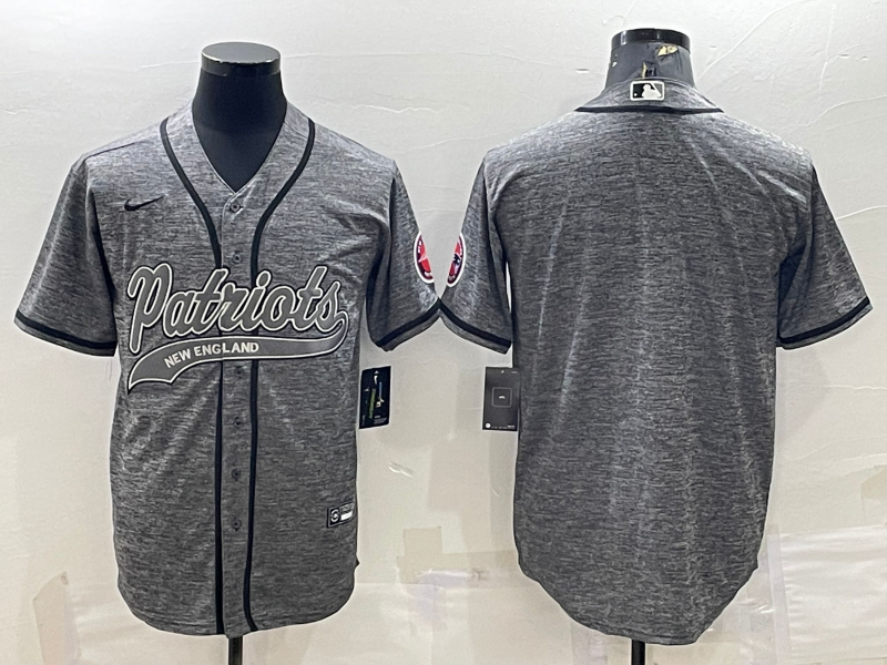 Men's New England Patriots Gray Blank Jersey1
