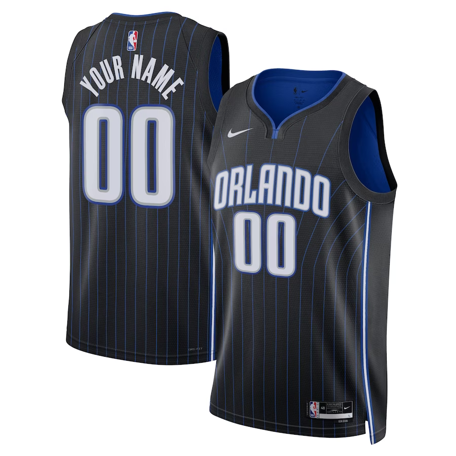 Men's Orlando Magic Black Swingman Custom Jersey1 - Icon Edition