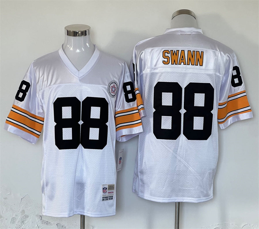 Men's Pittsburgh Steelers Lynn Swann Mitchell & Ness White Legacy Replica Jersey1