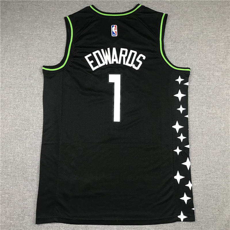 Men's Minnesota Timberwolves Anthony Edwards Black Swingman Jersey1 City Edition