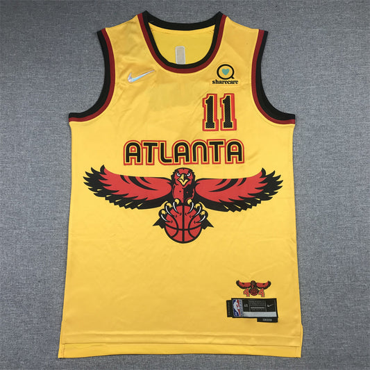 Men's Atlanta Hawks Trae Young Yellow 2021/22 Swingman Jersey1 - City Edition