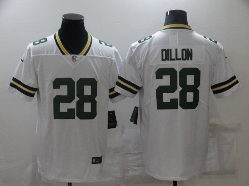Men's Green Bay Packers AJ Dillon #28 White Game Jersey1