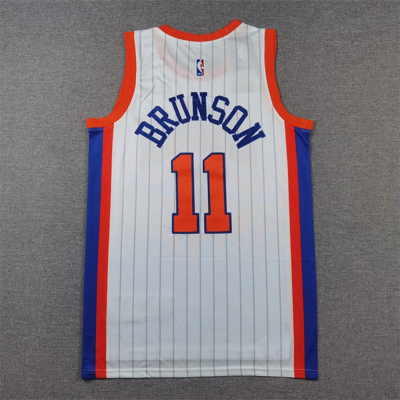 Men's New York Knicks Jalen Brunson #11 White 2024/25 Game Jersey - City Edition