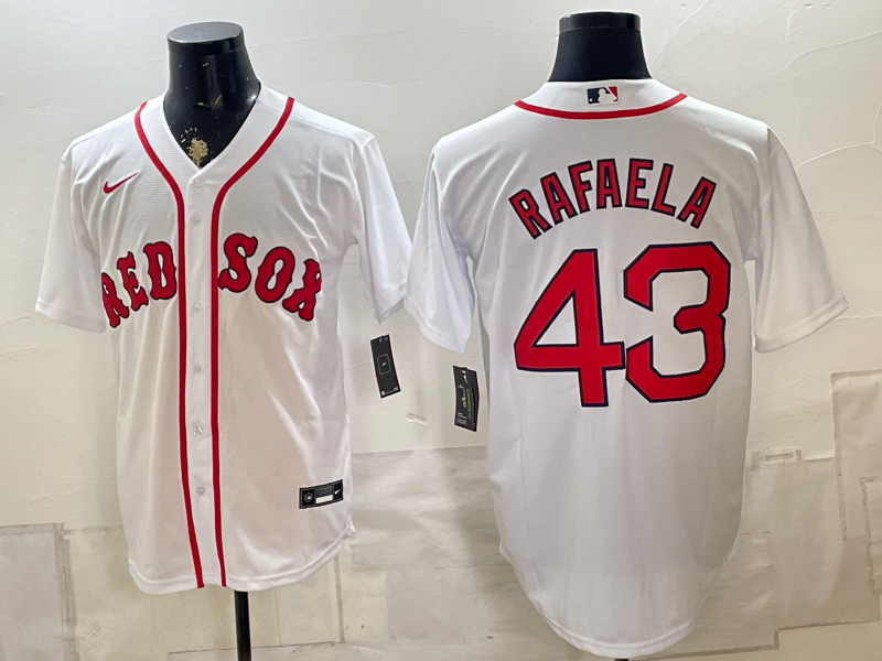 Men's Boston Red Sox Ceddanne Rafaela #43 White Home Replica Jersey