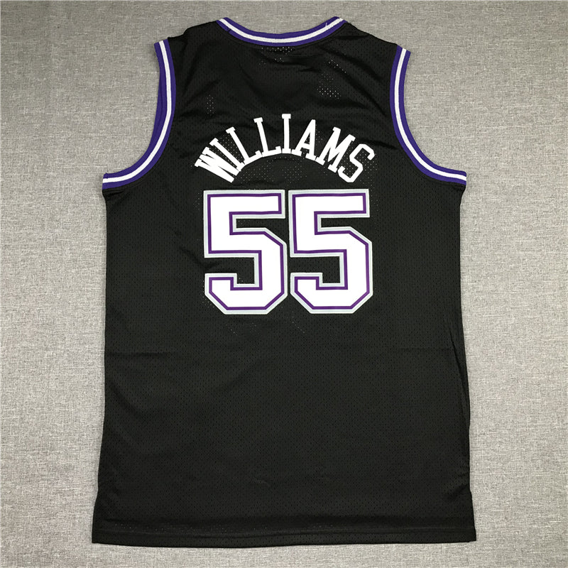 Men's Sacramento Kings Jason Williams Black Hardwood Classics Swingman Jersey1
