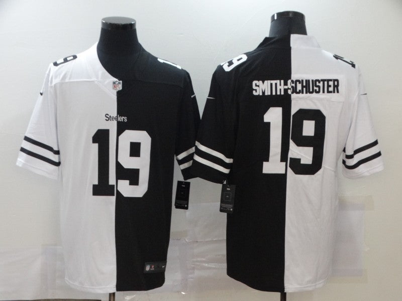Men's Pittsburgh Steelers JuJu Smith-Schuster #19 Black/White Game Jersey1