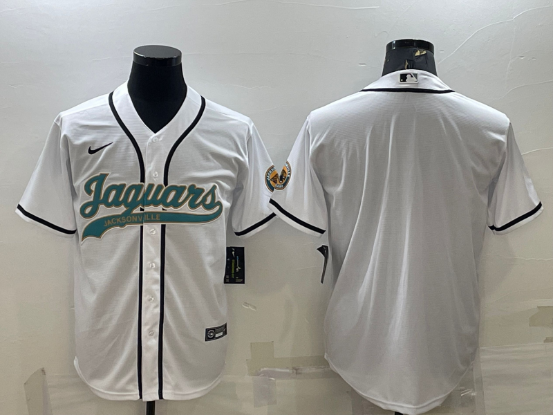 Men's Jacksonville Jaguars White Blank Jersey1