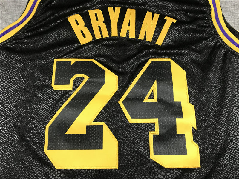 Men's Los Angeles Lakers Kobe Bryant #24 Black City Edition Swingman Jersey1