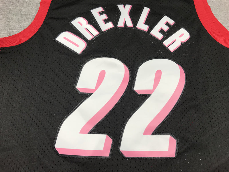 Men's Portland Trail Blazers Clyde Drexler #22 Black 1991-92 Hardwood Classics Swingman Jersey1