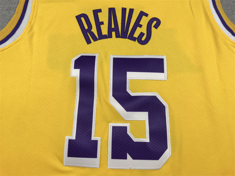Men's Los Angeles Lakers Austin Reaves #15 Gold 2022/23 Swingman Jersey1 - Icon Edition