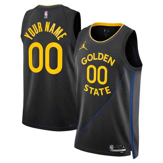 Men's Golden State Warriors Black 2024/25 Custom Swingman Jersey1 - Statement Edition