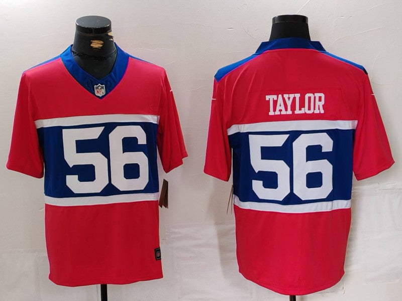 Men's New York Giants Lawrence Taylor #56 Century Red Alternate Player Game Jersey1