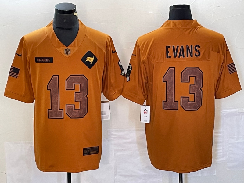 Men's Tampa Bay Buccaneers Mike Evans #13 Brown 2023 Salute To Service Limited Jersey1