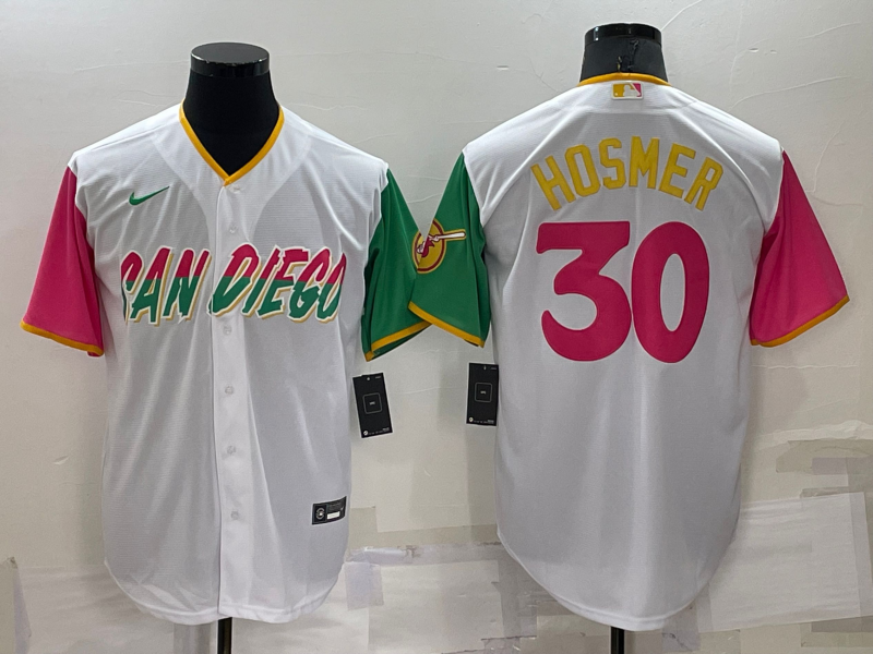 Men's San Diego Padres Eric Hosmer #30 White Player Stitched Jersey1