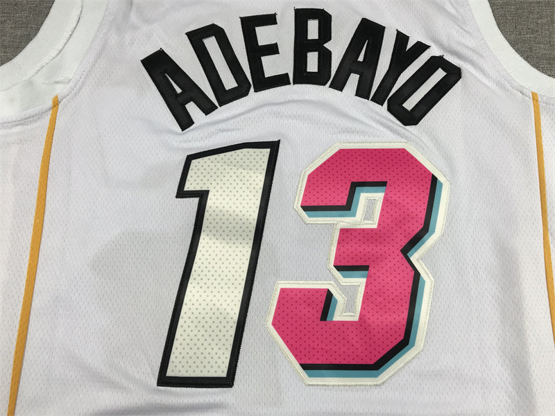 Men's Miami Heat Bam Adebayo #13 White 2022/23 Swingman Jersey1 - City Edition