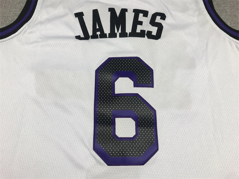 Men's Los Angeles Lakers LeBron James #6 White 2022/23 Authentic Jersey1 - City Edition