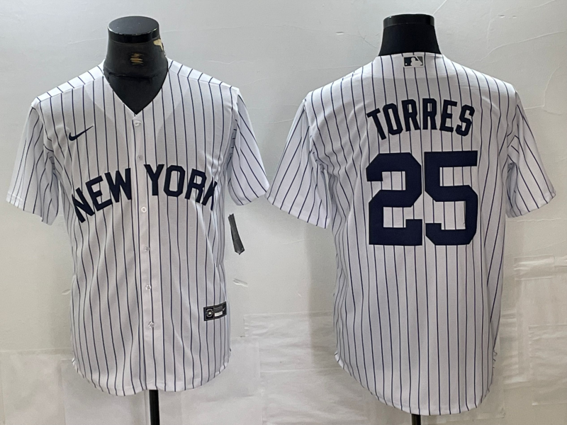 Men's New York Yankees Gleyber Torres #25 White Limited Jersey1