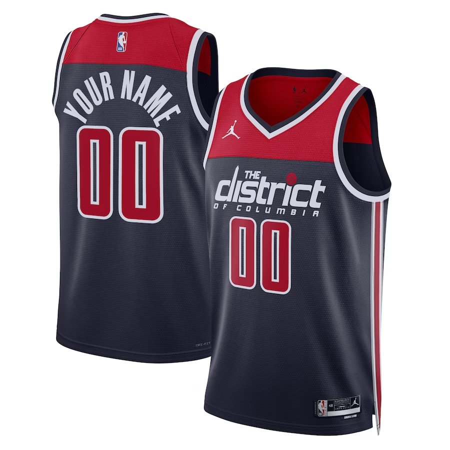 Men's Washington Wizards Navy 2022/23 Swingman Custom Jersey1 - Statement Edition