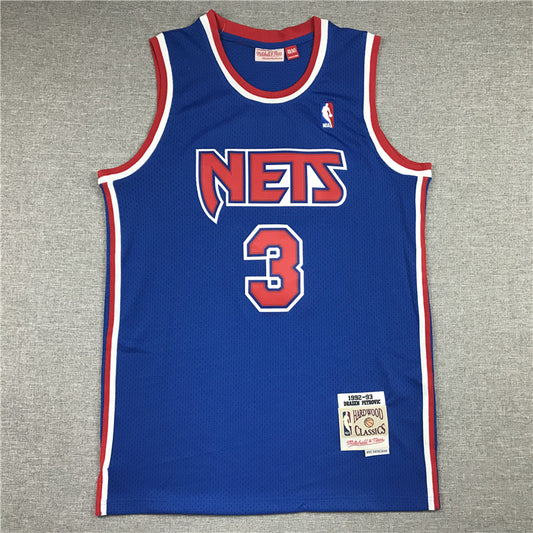 Men's Brooklyn Nets Drazen Petrovic 1992-93 Hardwood Classics Swingman Jersey1