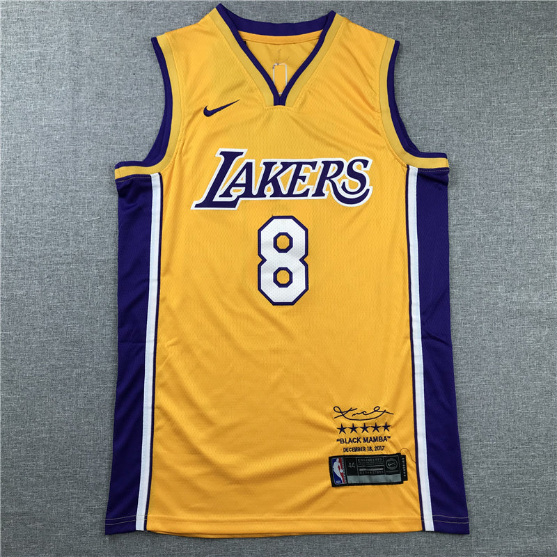 Men's Los Angeles Lakers Kobe Bryant Yellow #8 Swingman Player Jersey1