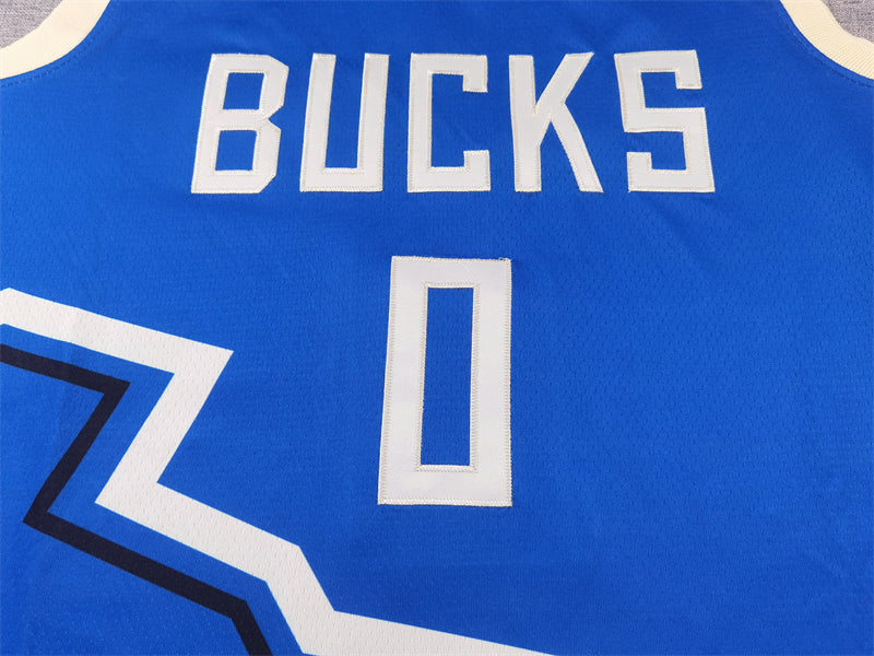 Men's Milwaukee Bucks Damian Lillard #0 Royal 2024/25 Swingman Player Jersey1 - City Edition