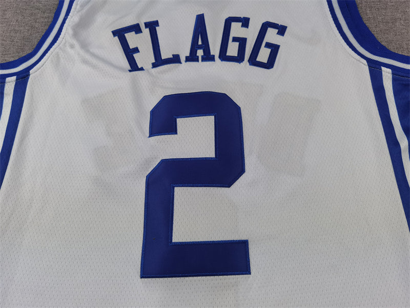Men's Duke Blue Devils Cooper Flagg #2 White Replica Basketball Jersey
