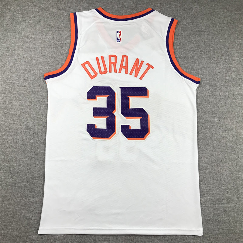 Men's Phoenix Suns Kevin Durant #35 White 2023/24 Fast Break Replica Jersey1 - Association Edition