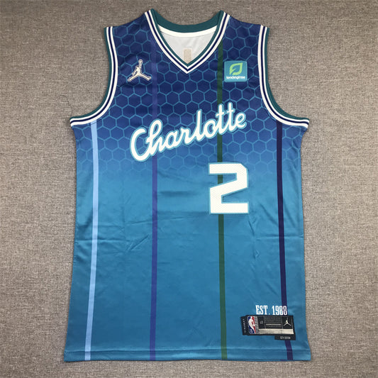 Men's Charlotte Hornets LaMelo Ball Blue Swingman Player jersey1 - City Edition