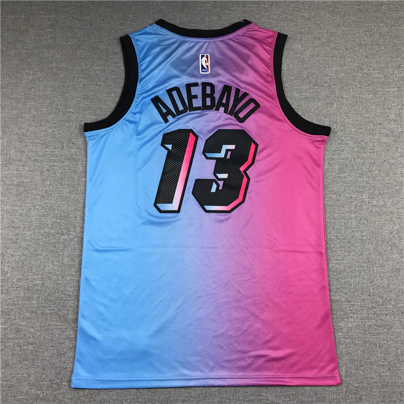 Men's Miami Heat Bam Adebayo Pink/Blue 2020/21 Swingman Jersey1 ¨C City Edition