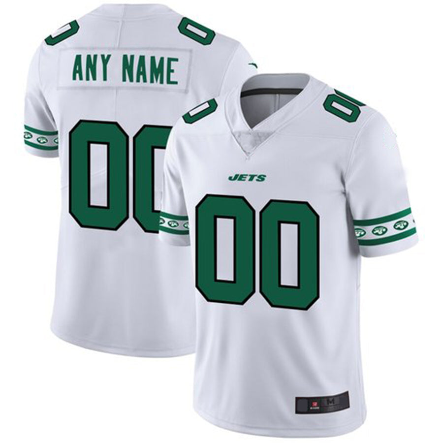 Custom1 New York Jets White Team Logo Vapor Limited Jersey1 American Stitched Jersey1 Football Jerseys